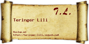 Teringer Lili névjegykártya